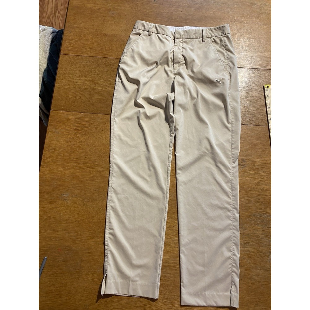 Puma Men's Cobra Golf Performance Stretch Pants 32x34 Beige Quick Dry Material